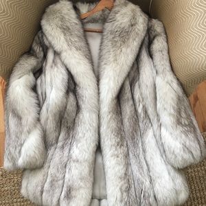 Real Blue Fox Fur Coat
